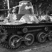 Type-Ha-Go-Light-Tank-in-non-historical-digital-camouflage-Surasakmontree-Army-Camp-Thailand