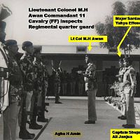Commandant 11 Cavalry (Frontier Force) inspects the quarter guard of the regiment 1976