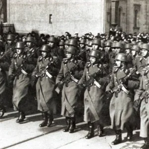 East German soldiers marching with STG44s