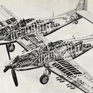 North American F-82 Twin Mustang Cutaway