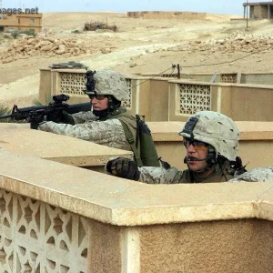 U.S. Marine Corps Lance Cpl's in Barwanah, Iraq