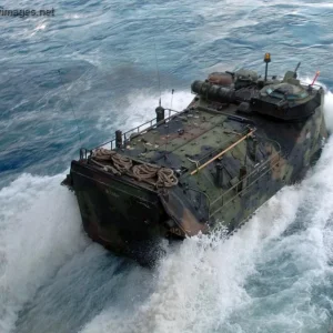AAV depart the dock transport ship USS Rushmore