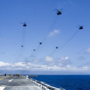 Seven CH-53D Sea Stallions