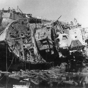 HMS Kingston after bombing