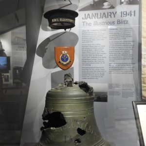 HMS Illustrious  Bell and Sailors caps