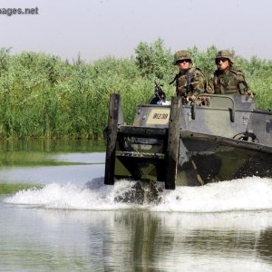 Combat engineers patrol the Tigris River in Baghdad