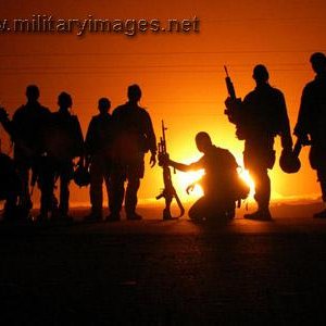 Group of Marines sunset