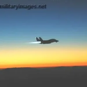 F-14 afterburner at sunset