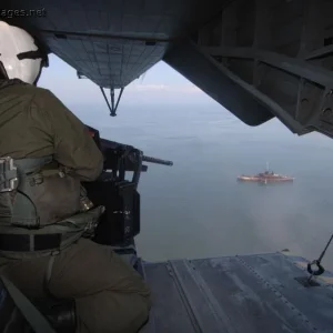 GAU fired from a helicopter