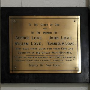 George Love  John Love  William Love  Samuel Abiah Love