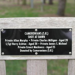 Cameronians New  Memorial Seat