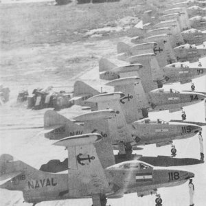 Argentine Navy F9F-2B & F9F-8T lined.
