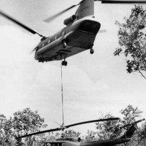 Vietnam War, Chinook Retrieving Downed Helicopter