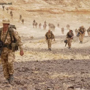 C Coy, 2nd Battalion, The Light Infantry on the move