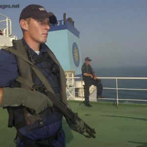 Leading Seaman Emerson keeps watch