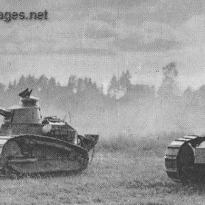 Renault tanks in maneuvers in 1930's - Finnish Army