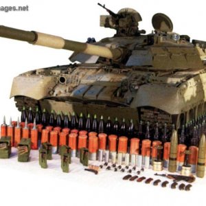 T-80UD main battle tank with its ammo