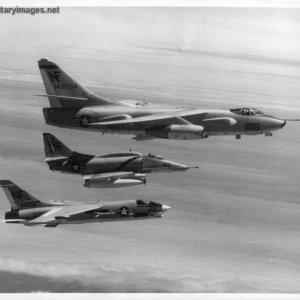 EKA-3B Skywarrior, A-4F Skyhawk and F-8J Crusader