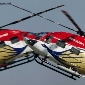 HAL Dhruv helicopters of Sarang Aerobatic Team