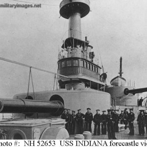 USS Indiana (BB-1). View on the forecastle