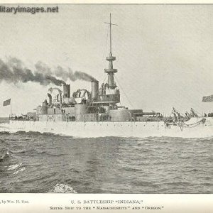 USS Indiana, (BB-01) underway 1898