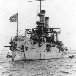 USS Iowa (Battleship # 4) Anchored off New York City