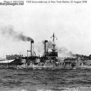 USS Iowa (Battleship # 4) Underway off New York City