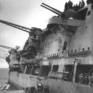 HMS Ark Royal listing while sinking