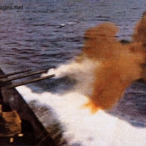 WWII - KMS Battleship Prinz Eugen firing