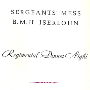 Regimental dinner menu