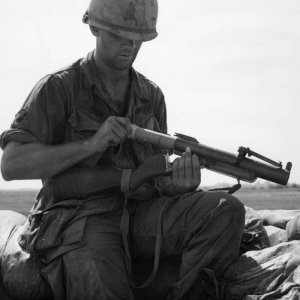 Infantryman Loading an M79 Grenade Launcher