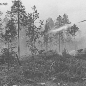 Panzer-Werfer-Batterie is launching its rockets