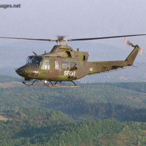 A CH146 Griffon helicopter over northern Bosnia