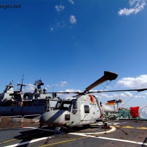 Lynx helicopter on the French frigate FS Dupleix