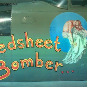 Nose art bedsheet bomber