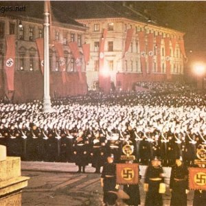 WWII In Colour SS Troops Night Parade
