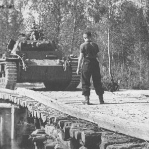 Pz.Kpfw III crossing a bridge near Vuokkiniemi 1941