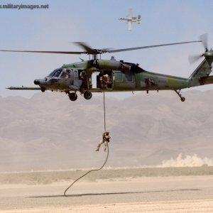 HH-60G Pave Hawk retrieves a pararescueman