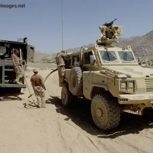 RG-31 refuelling after a day on patrol