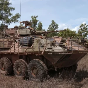 ASLAV fitted with new bar armour