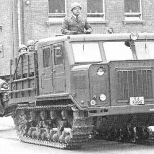 AT-S towing a 130mm M-46 gun in summer 1977