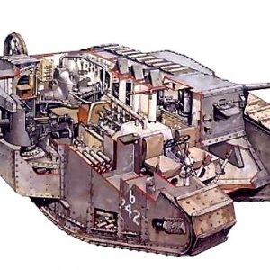 British Mark 1 tank cutaway WW1