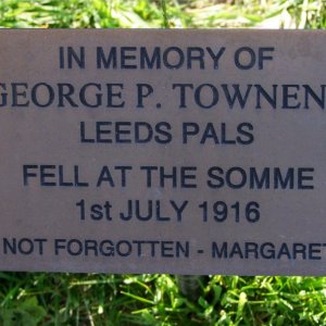 Leeds Pals Memorial [Pte George Priestley Townend]
