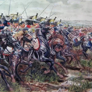 The french Cuirassiers of Napoleon at charge