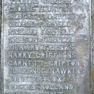 Cheslyn Hay War Memorial, Staffs