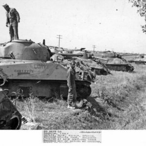 Sherman tanks at Cassino Italy WW2