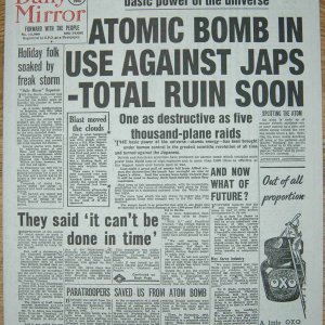 Daily Mirror Front Page 1945