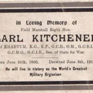 Lord Kitchener Memorial Card