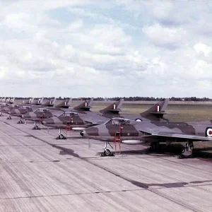 A Line up of 98 Sqn Hunters - 1955