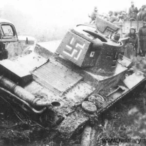 Tank in a ditch